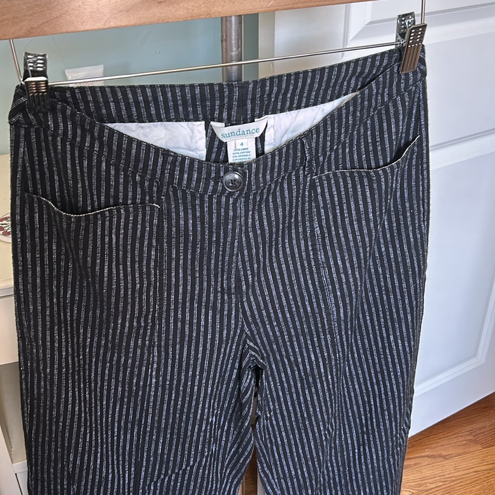 Sundance Pinstriped Linen Pants Size 4 - Picture 2 of 9